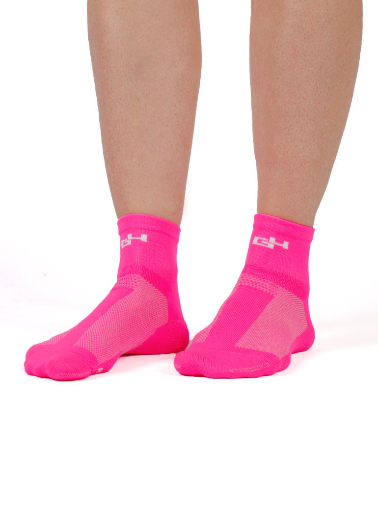 Neon pink mid-high cycling socks ⎮ G4 Dimension