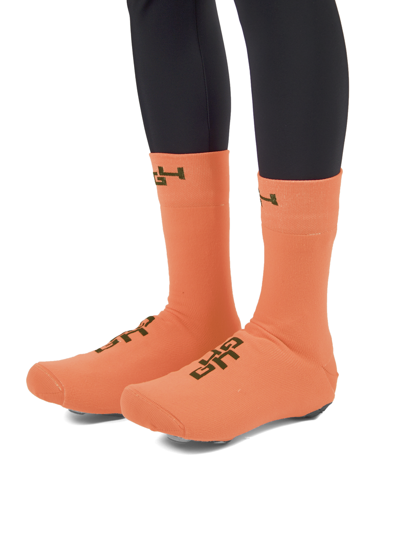 Couvre-chaussures de cyclisme orange fluo G4 : protection et confort absolus
