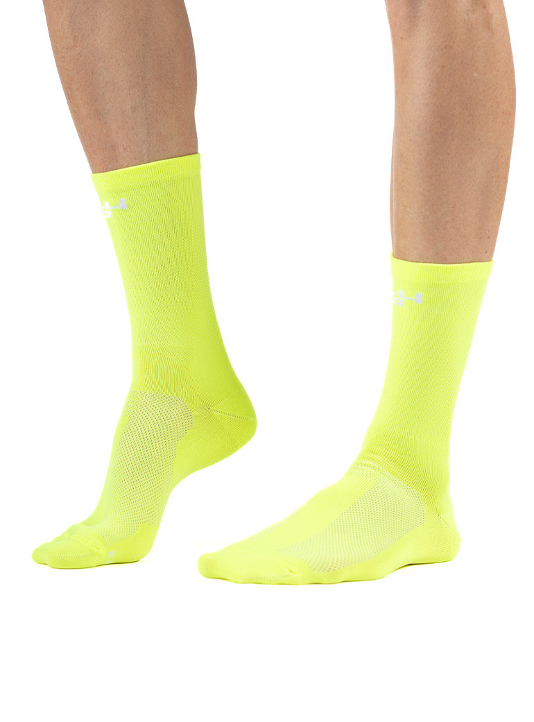 chaussettes de vélo jaune fluo