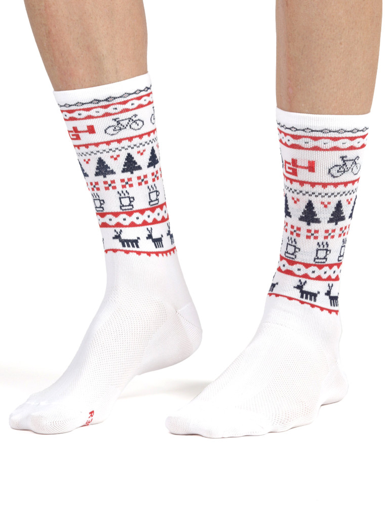 chaussettes de Noël de cyclisme