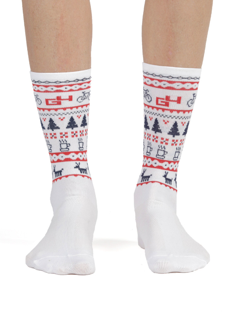 chaussettes de Noël de cyclisme