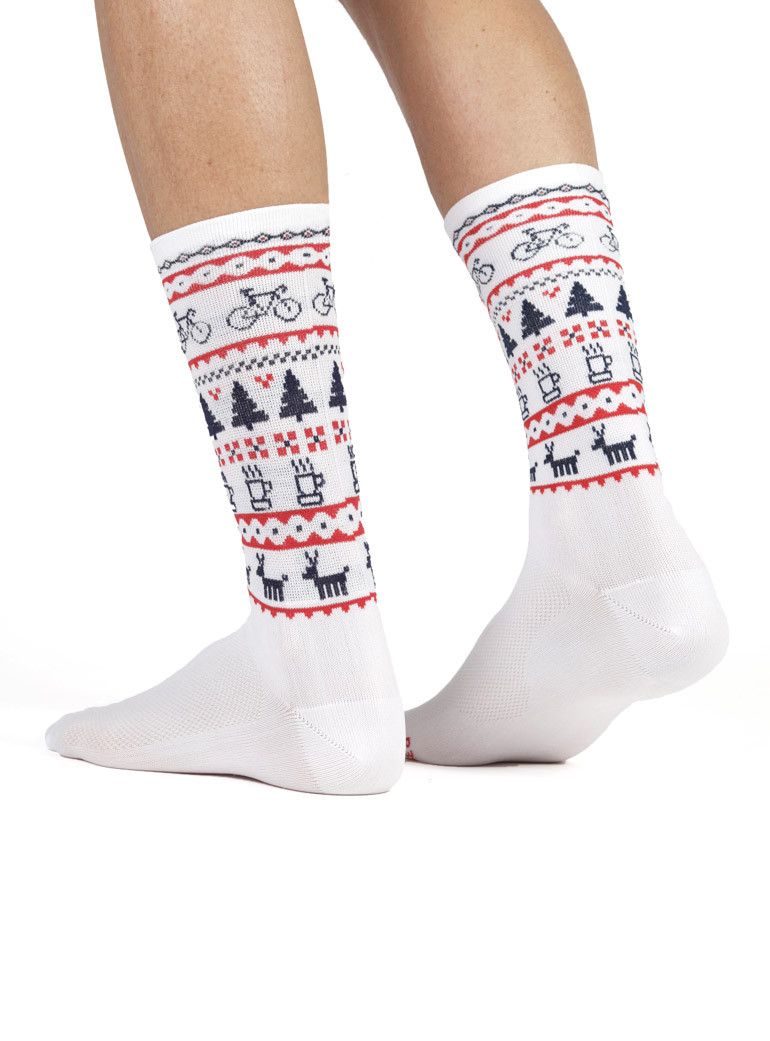 chaussettes de Noël de cyclisme