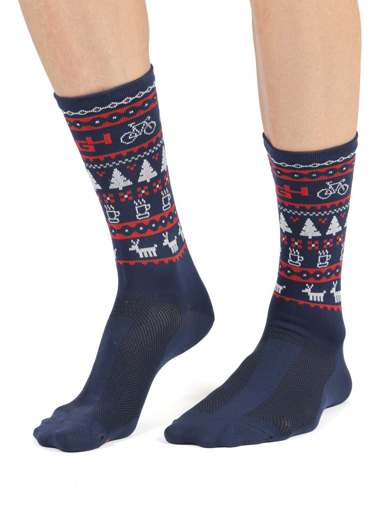 chaussettes de Noël de cyclisme