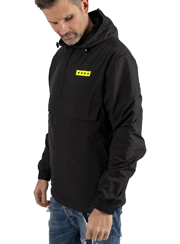 waterproof black windbreaker for men