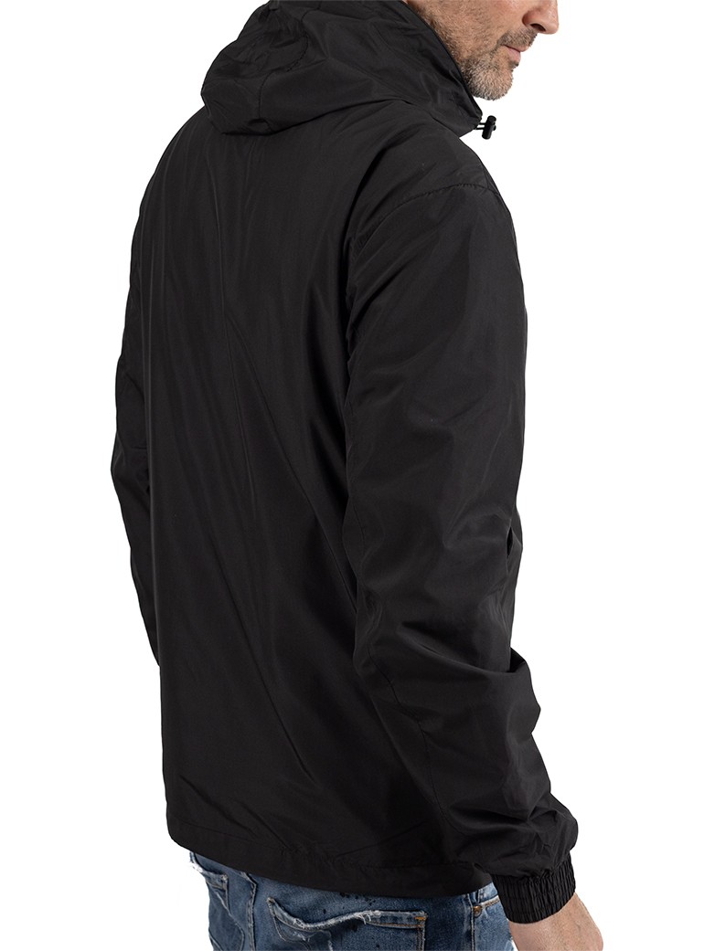 waterproof black windbreaker for men