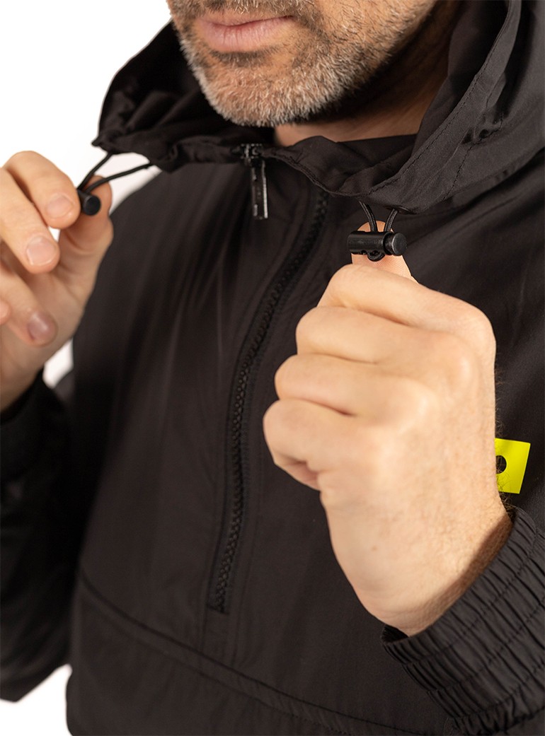 coupe-vent imperméable noir pour homme