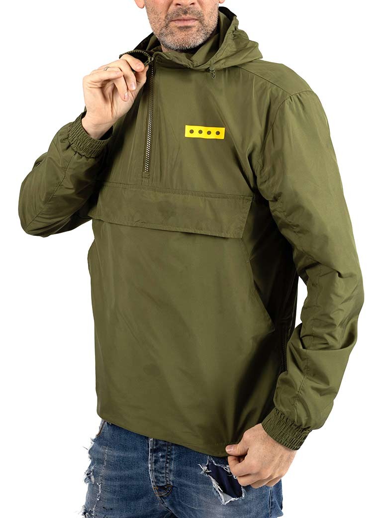 waterproof khaki windbreaker for men