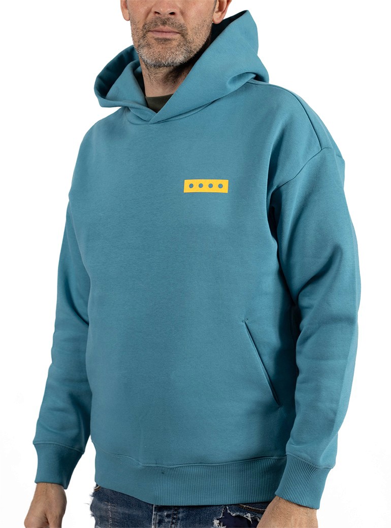 oversize blue hoodie